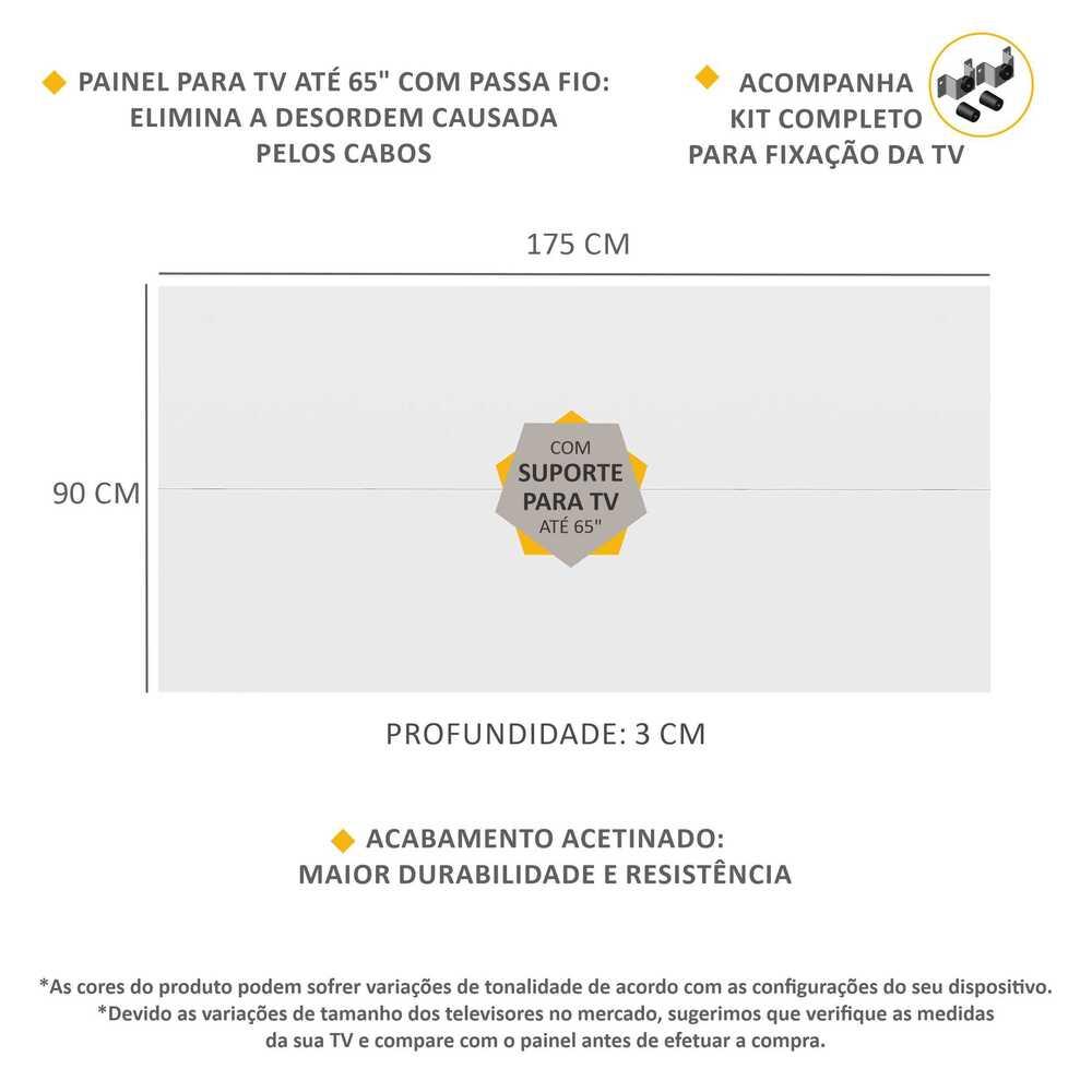 Painel com Suporte para TV até 65" Amsterdã Multimóveis Branco