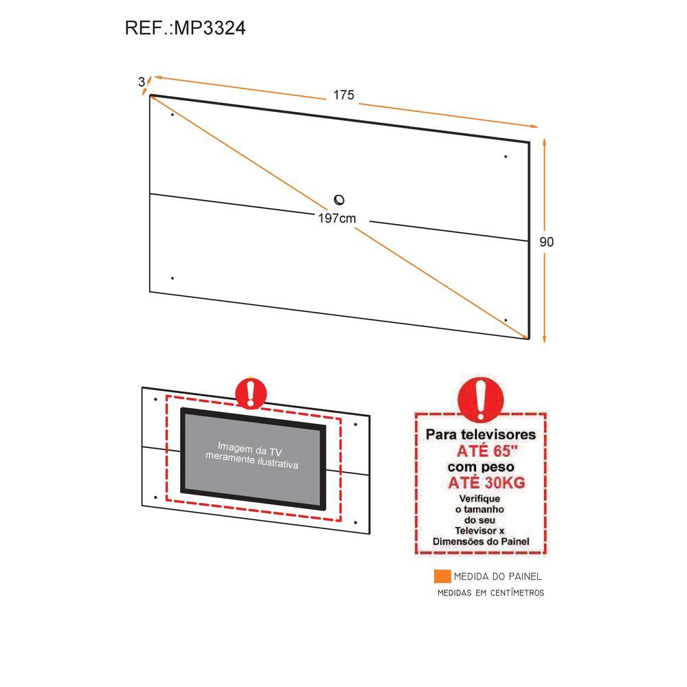 Painel com Suporte para TV até 65" Amsterdã Multimóveis Branco