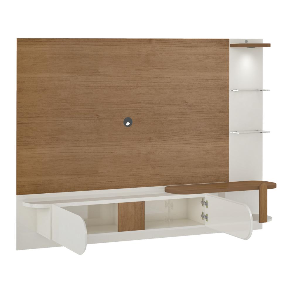 Painel com Suporte para TV até 72 Polegadas 2 Portas Multimóveis CR45318 Cinamomo/Off White