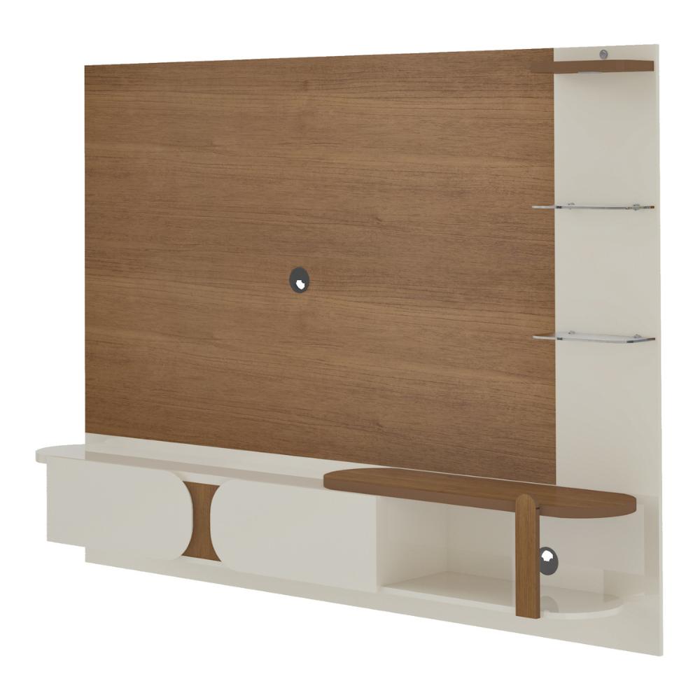 Painel com Suporte para TV até 72 Polegadas 2 Portas Multimóveis CR45318 Cinamomo/Off White