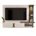 Painel com Suporte para TV até 72 Polegadas 2 Portas Multimóveis CR45318 Off White/Pinho Ripado