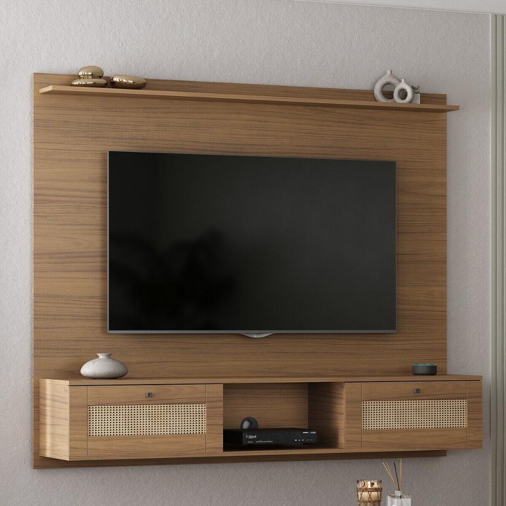 Painel com Suporte para TV até 72 Polegadas 2 Portas Multimóveis CR45319 Carvalho