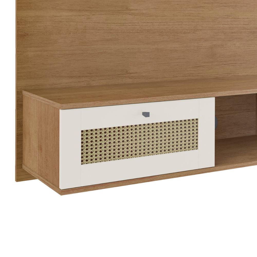 Painel com Suporte para TV até 72 Polegadas 2 Portas Multimóveis CR45319 Cinamomo/Off White