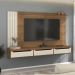 Painel com Suporte para TV até 75 Polegadas 3 Gavetas Multimóveis CR45317 Cinamomo/Off White