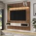 Painel com Suporte para TV até 75 Polegadas com LED e 1 Porta Multimóveis CR45314 Cinamomo/Off White
