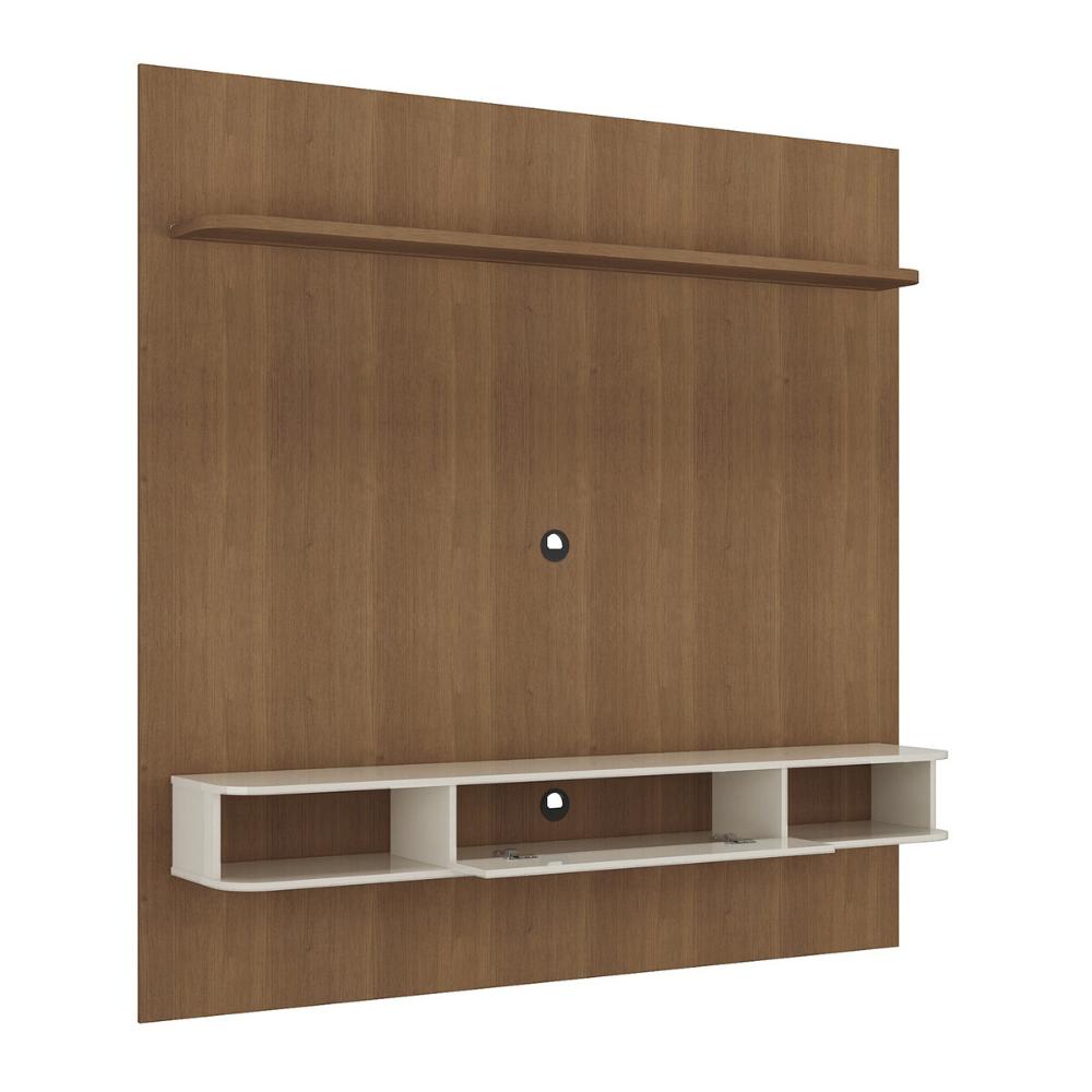 Painel com Suporte para TV até 75 Polegadas com LED e 1 Porta Multimóveis CR45314 Cinamomo/Off White