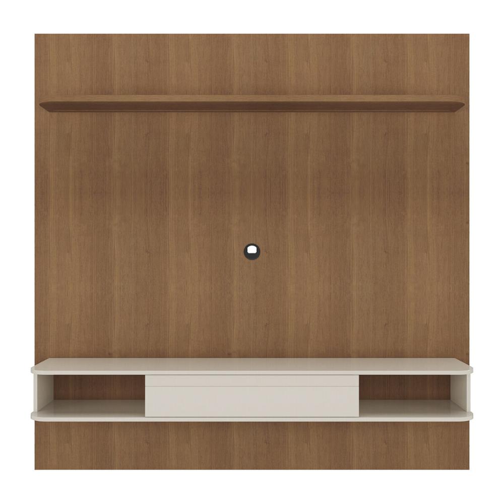Painel com Suporte para TV até 75 Polegadas com LED e 1 Porta Multimóveis CR45314 Cinamomo/Off White