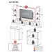 Painel para TV 60 Polegadas com Prateleiras Vidro e Aparador 2 Portas Multimóveis MP1099 Branco