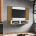 Painel para TV até 42 Polegadas com Nichos Multimóveis CR45289 Branco/Ripado