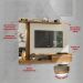 Painel para TV até 55 Polegadas com LED Espelhos Vidro e 1 Porta Multimóveis CR45284 Off White/Cinamomo