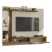 Painel para TV até 55 Polegadas com LED Espelhos Vidro e 1 Porta Multimóveis CR45284 Off White/Cinamomo