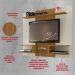 Painel para TV até 55 Polegadas com Vidro e Prateleiras Multimóveis CR45282 Off White/Cinamomo/Ripado