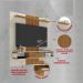 Painel para TV até 65 Polegadas com 1 Porta Basculante e Nichos Multimóveis CR45287 Off White/Cinamomo/Ripado