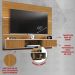 Painel para TV até 65 Polegadas com 2 Portas Basculantes Multimóveis CR45281 Cinamomo/Off White/Ripado