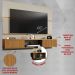Painel para TV até 65 Polegadas com 2 Portas Basculantes Multimóveis CR45281 Off White/Cinamomo/Ripado