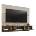 Painel para TV até 65 Polegadas com 2 Portas Basculantes Multimóveis CR45281 Off White/Cinamomo/Ripado