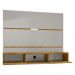 Painel para TV até 65 Polegadas com 2 Portas Basculantes Multimóveis CR45281 Off White/Naturalle/Ripado