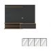 Painel para TV até 65 Polegadas com Aparador 4 Portas com Espelho Multimóveis MP1088 Rustic/Preto