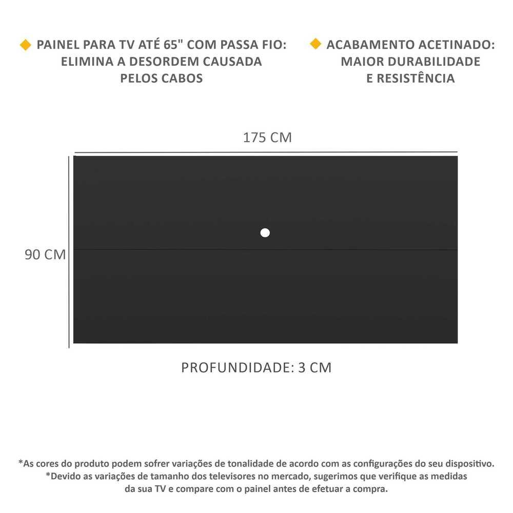 Painel para TV até 65" Amsterdã Multimóveis Preto