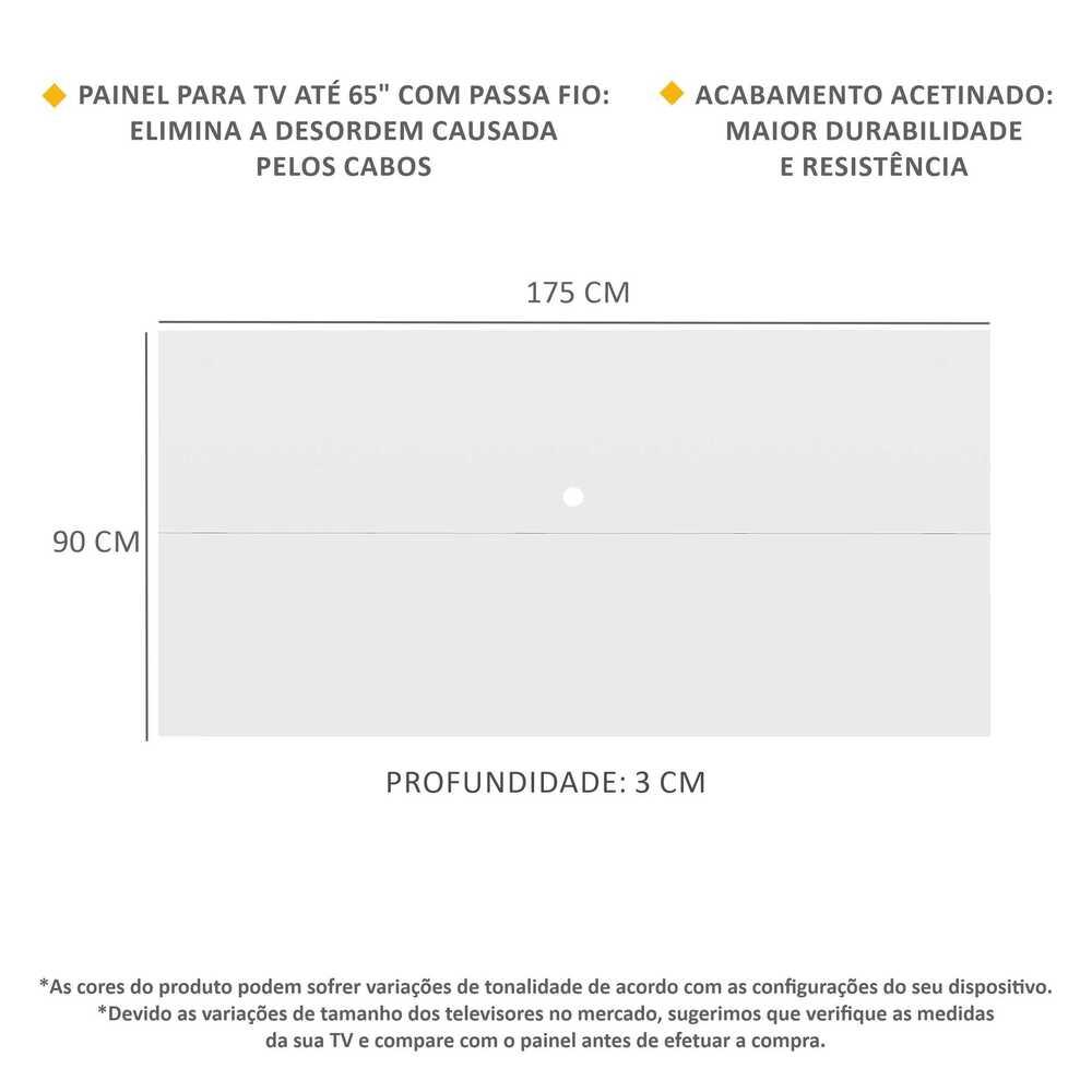 Painel para TV até 65" Multimóveis Amsterdã FG3309 Branco