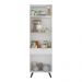 Paneleiro 2 Portas 62cm Veneza Multimóveis V3739 Branco/Preto