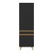 Paneleiro 2 Portas 62cm Veneza Multimóveis V3739 Preto/Dourado