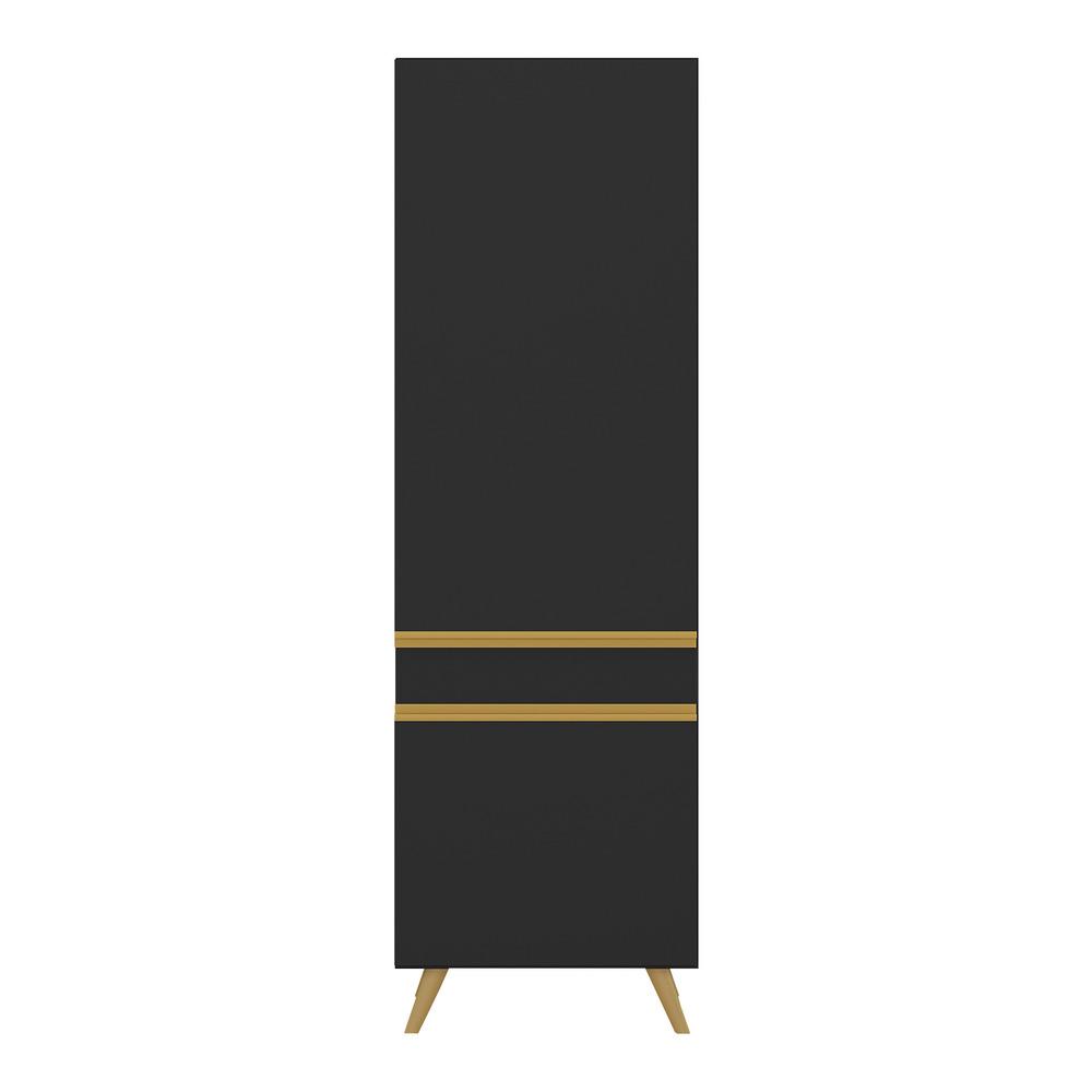 Paneleiro 2 Portas 62cm Veneza Multimóveis V3739 Preto/Dourado