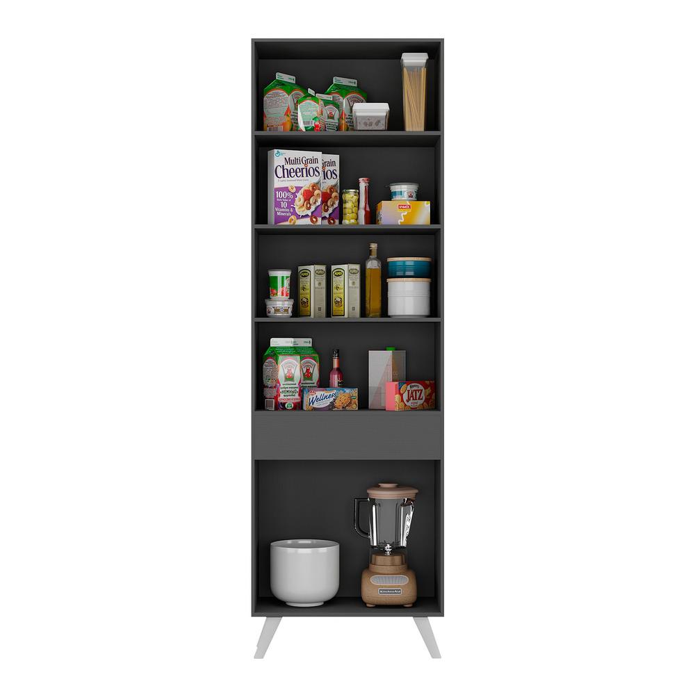 Paneleiro 2 Portas 62cm Veneza Multimóveis V3746 Preto/Branco