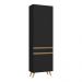 Paneleiro 2 Portas 62cm Veneza Multimóveis V3746 Preto/Dourado