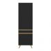 Paneleiro 2 Portas 62cm Veneza Multimóveis V3746 Preto/Dourado