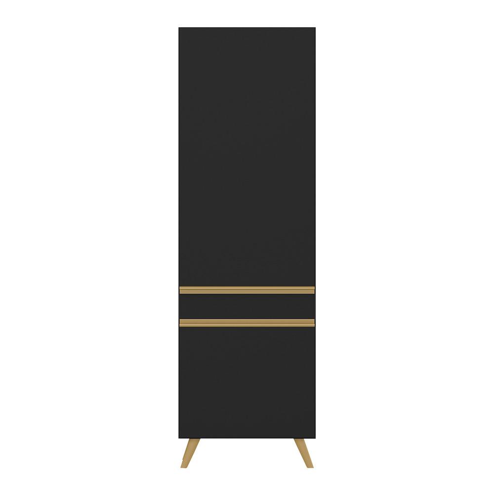 Paneleiro 2 Portas 62cm Veneza Multimóveis V3746 Preto/Dourado