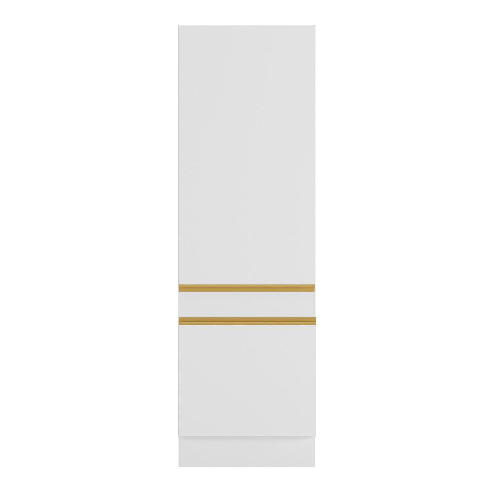 Paneleiro 2 Portas 62cm com Rodapé Veneza Multimóveis V2119 Branco/Dourado