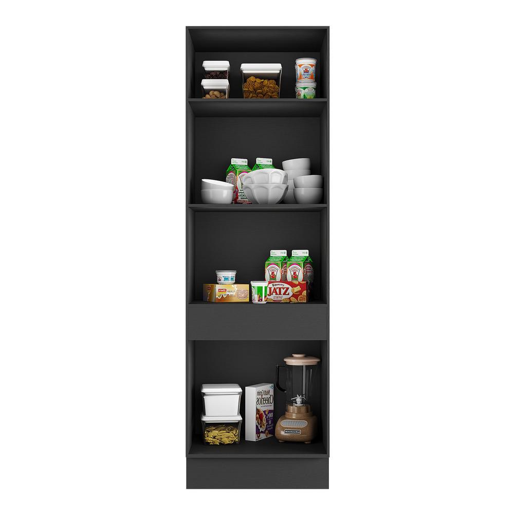 Paneleiro 2 Portas 62cm com Rodapé Veneza Multimóveis V2119 Preto