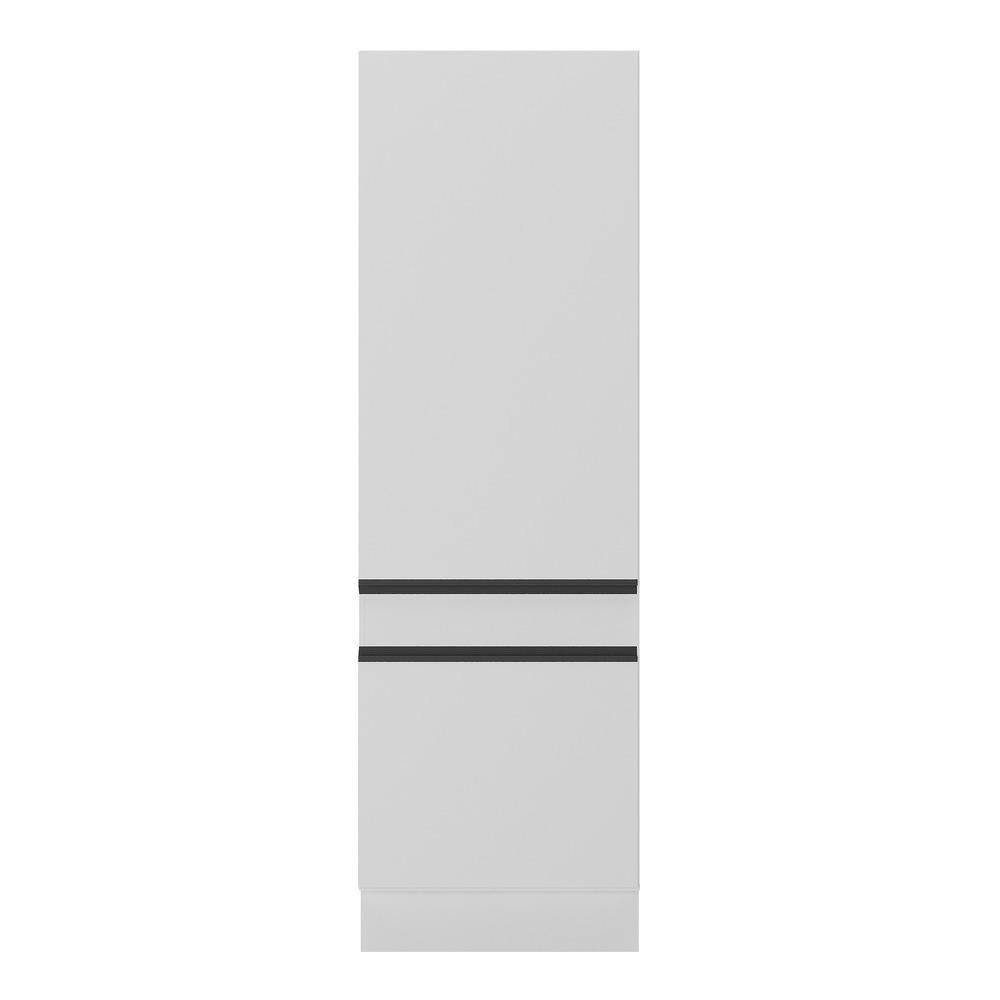 Paneleiro 2 Portas 62cm com Rodapé Veneza Multimóveis V2121 Branco/Preto