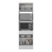 Paneleiro 2 Portas 63cm com Rodapé para Forno e Microondas Veneza Multimóveis V2116 Branco/Preto
