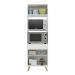 Paneleiro 2 Portas 63cm para Forno e Microondas Veneza Multimóveis V3679 Branco/Dourado