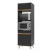 Paneleiro 2 Portas 63cm para Forno e Microondas Veneza Multimóveis V3679 Preto/Dourado