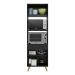 Paneleiro 2 Portas 63cm para Forno e Microondas Veneza Multimóveis V3679 Preto/Dourado