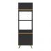Paneleiro 2 Portas 63cm para Forno e Microondas Veneza Multimóveis V3679 Preto/Dourado
