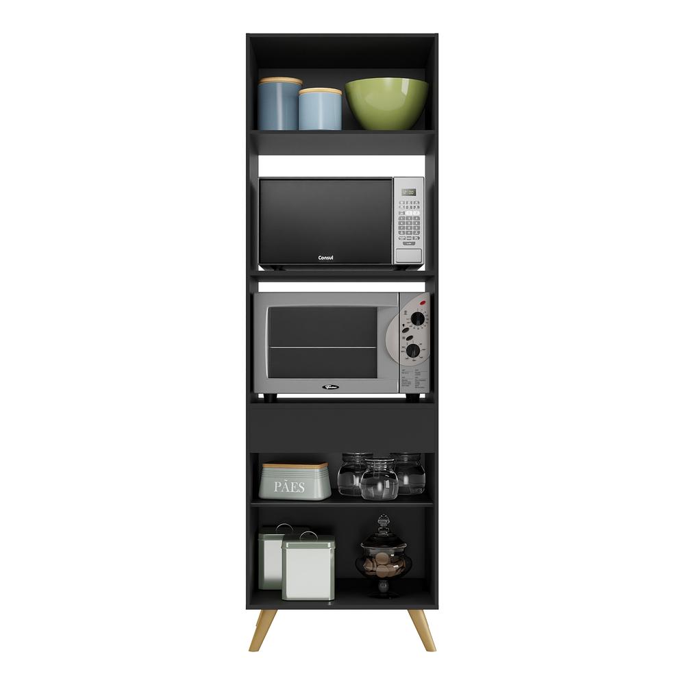 Paneleiro 2 Portas para Forno e Microondas Multimóveis Veneza GB FG3679 Preto
