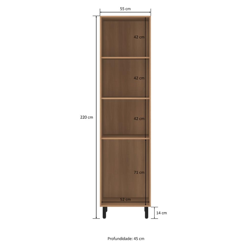 Paneleiro 55cm com 2 Portas Havana Multimóveis CR20313 Rovere/Grafite