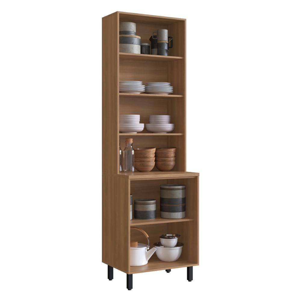Paneleiro Cristaleira 65cm com Vidros e 4 Portas Havana Multimóveis CR20312 Rovere/Grafite