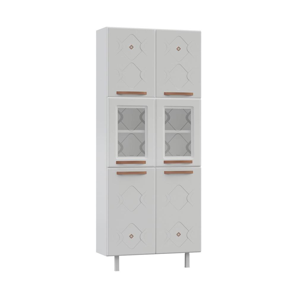 Paneleiro Duplo de Aço 80cm Regina Multimóveis Glass CR6132 Branco