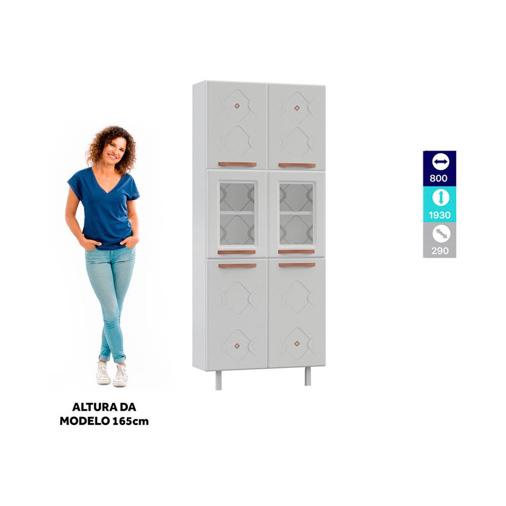 Paneleiro Duplo de Aço 80cm Regina Multimóveis Glass CR6132 Branco