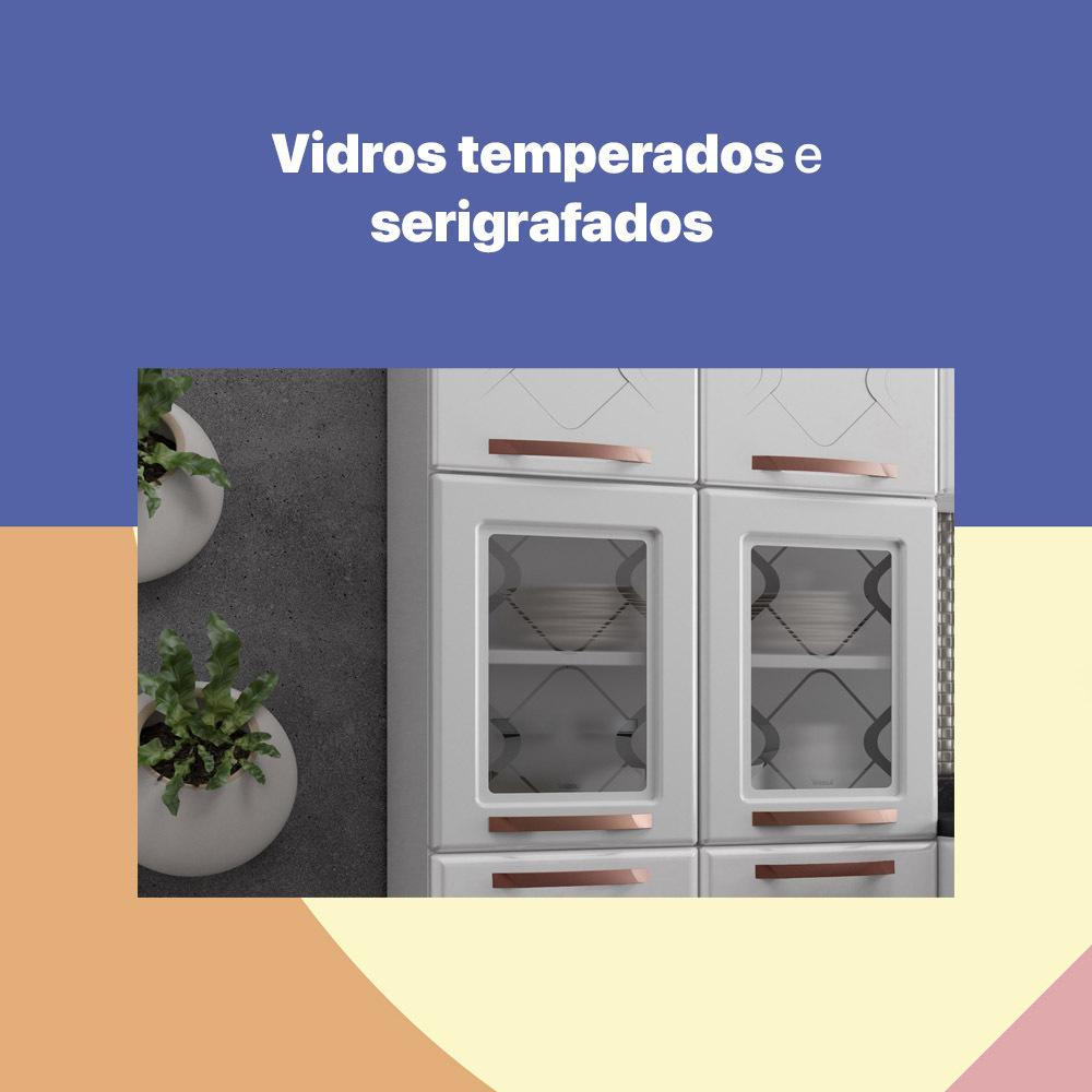 Paneleiro Duplo de Aço 80cm Regina Multimóveis Glass CR6132 Branco