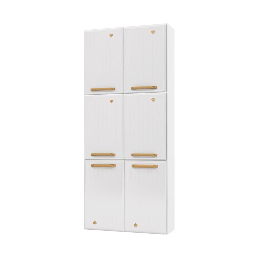 Paneleiro Duplo para Cozinha de Aço com 6 Portas 70cm Multimóveis CR20363 Branco