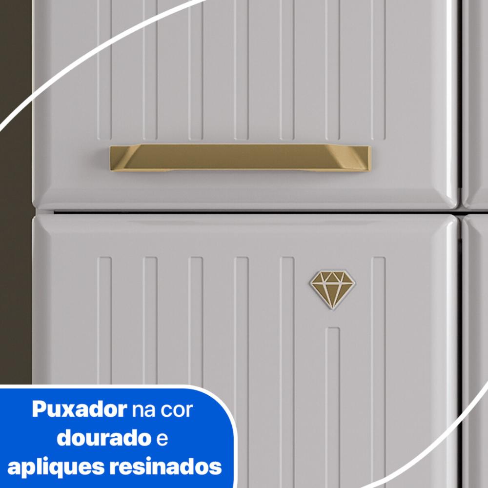 Paneleiro Duplo para Cozinha de Aço com 6 Portas 70cm Multimóveis CR20363 Branco