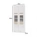 Paneleiro Duplo para Cozinha de Aço com Vidros 6 Portas Multimóveis CR20364 Branco