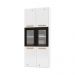 Paneleiro Duplo para Cozinha de Aço com Vidros 6 Portas Multimóveis CR20364 Branco/Preto