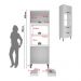 Paneleiro Torre Quente MDF para Forno/Micro-ondas 1 Porta 2 Gavetas 80cm Multimóveis CR20445 Branco